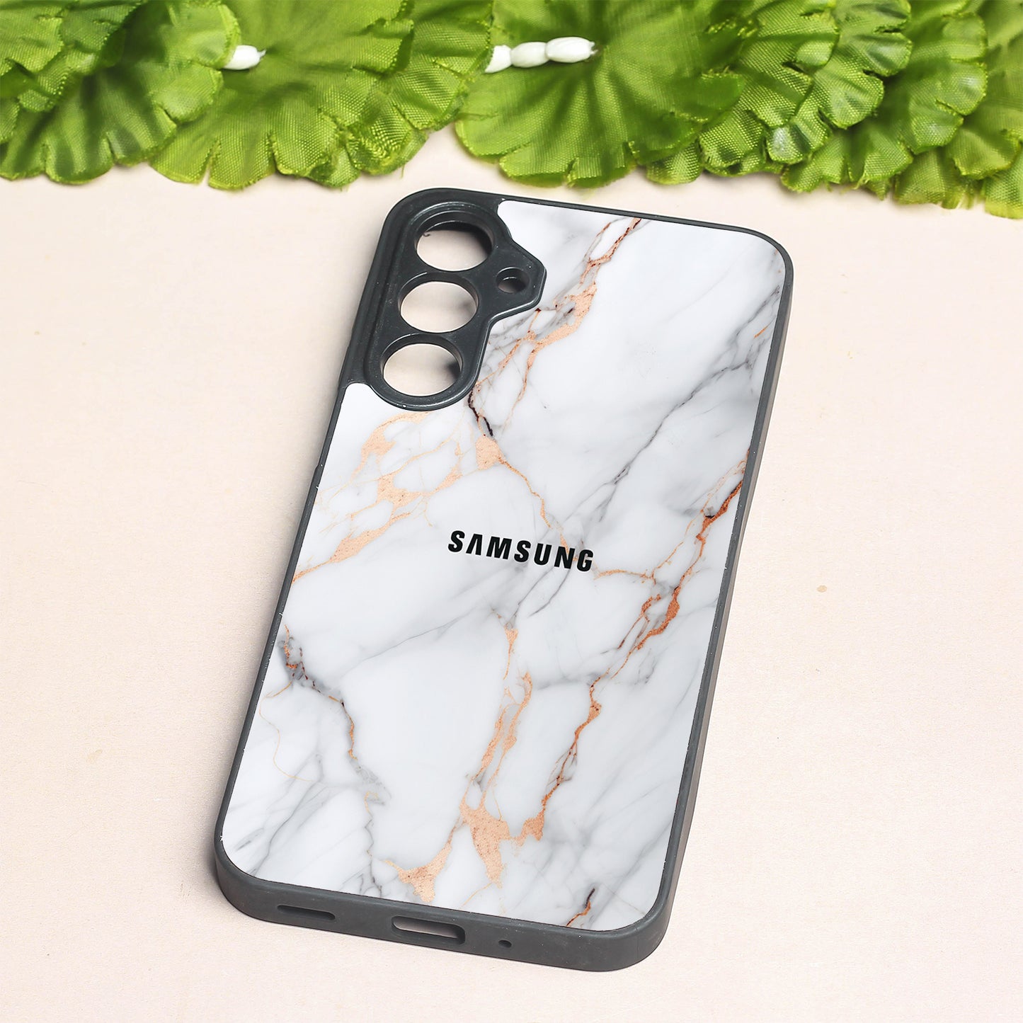 Copper Luxe Marble metal back case for Samsung A16