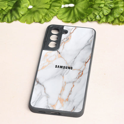 Copper Luxe Marble metal back case for Samsung S21 FE