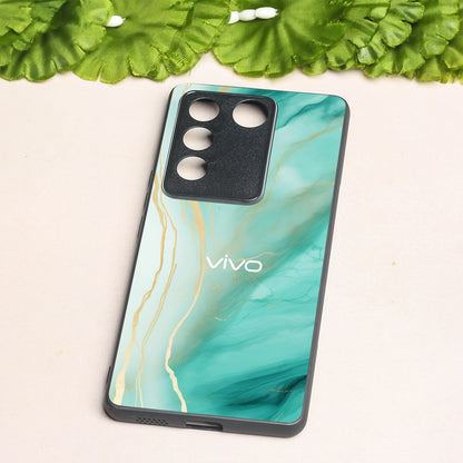 Green Luxe Marble metal back case for Vivo V16