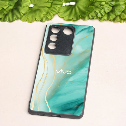 Green Luxe Marble metal back case for Vivo V16 Pro