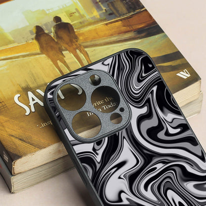 Blackout Marble metal back case for Apple Iphone 15 Pro