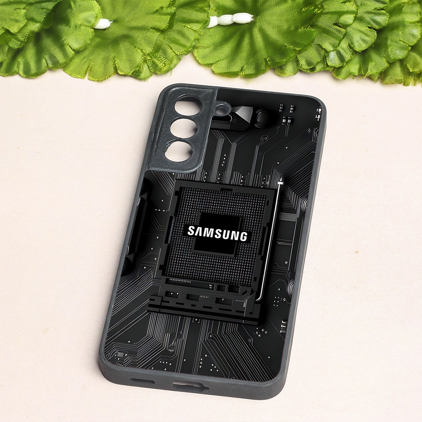 Microchip metal back case for Samsung S21 FE