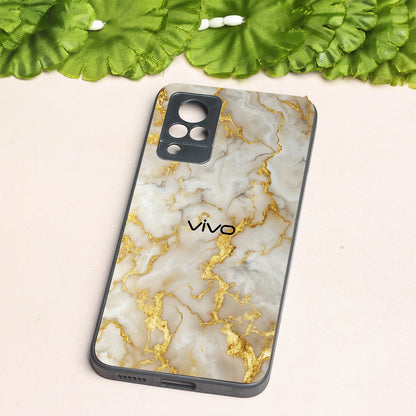 Gold Vein Glory metal back case for Vivo V21