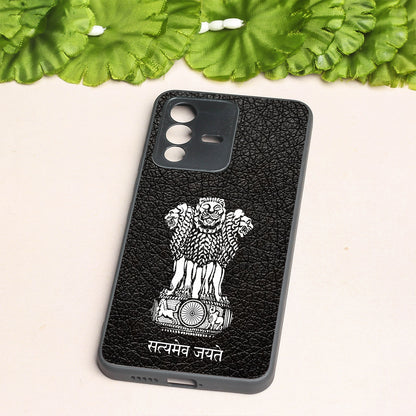 Black Satyamev Jayate metal back case for Vivo V23
