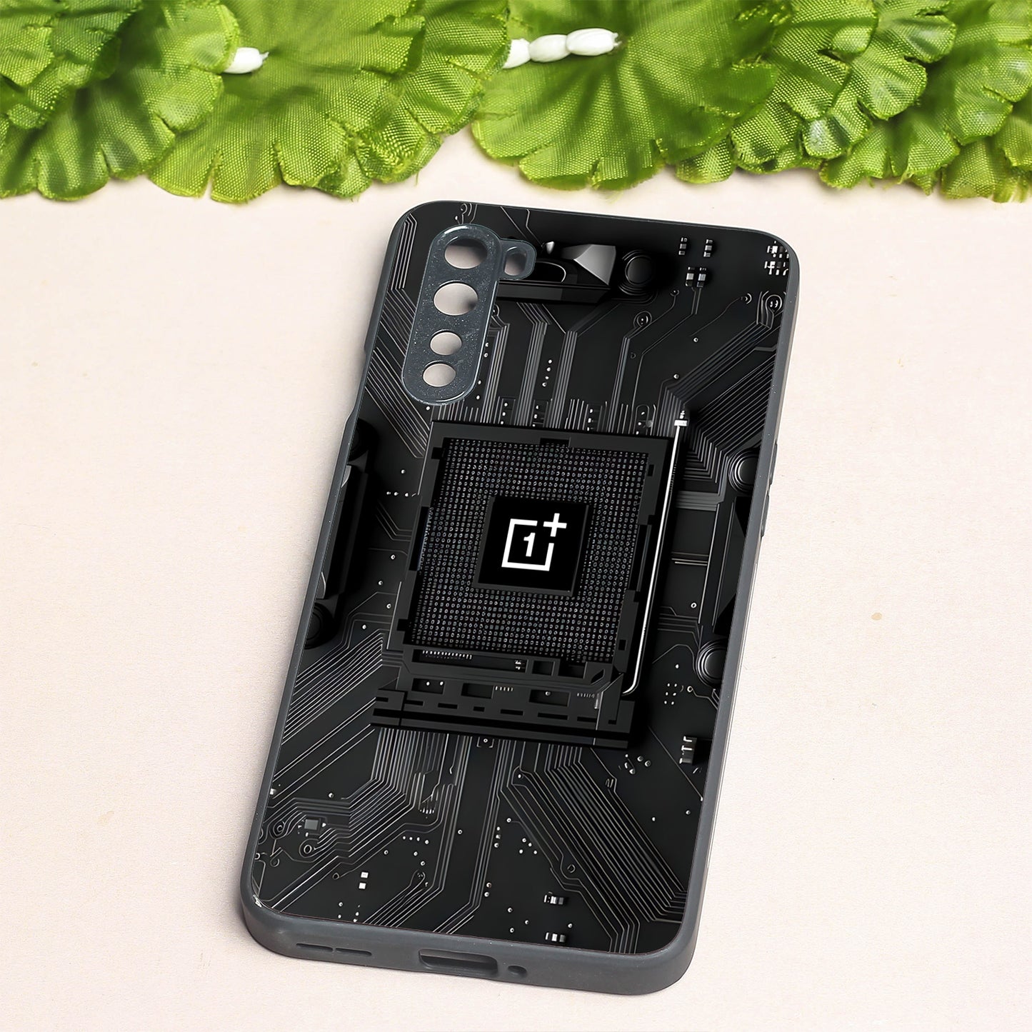 Microchip metal back case for Oneplus Nord