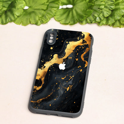 Black Gold Blaze  metal back case for Apple Iphone X/XS
