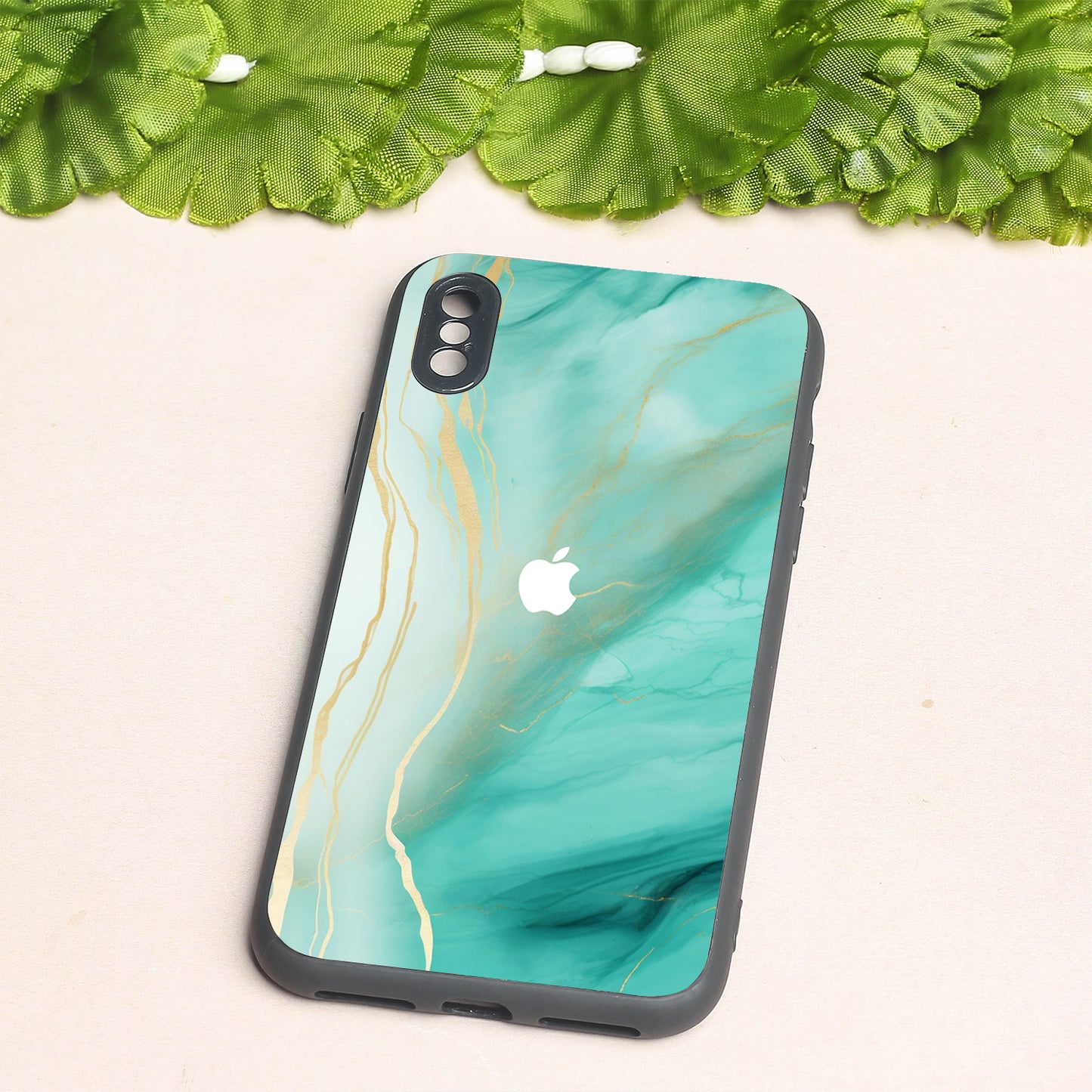 Green Luxe Marble metal back case for Apple Iphone X/XS