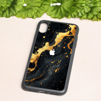 Black Gold Blaze  metal back case for Apple Iphone Xs Max