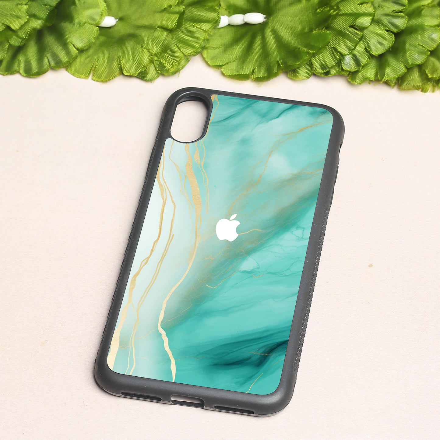 Green Luxe Marble metal back case for Apple Iphone Xs Max
