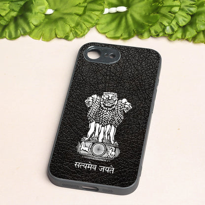 Black Satyamev Jayate metal back case for Apple Iphone 16e