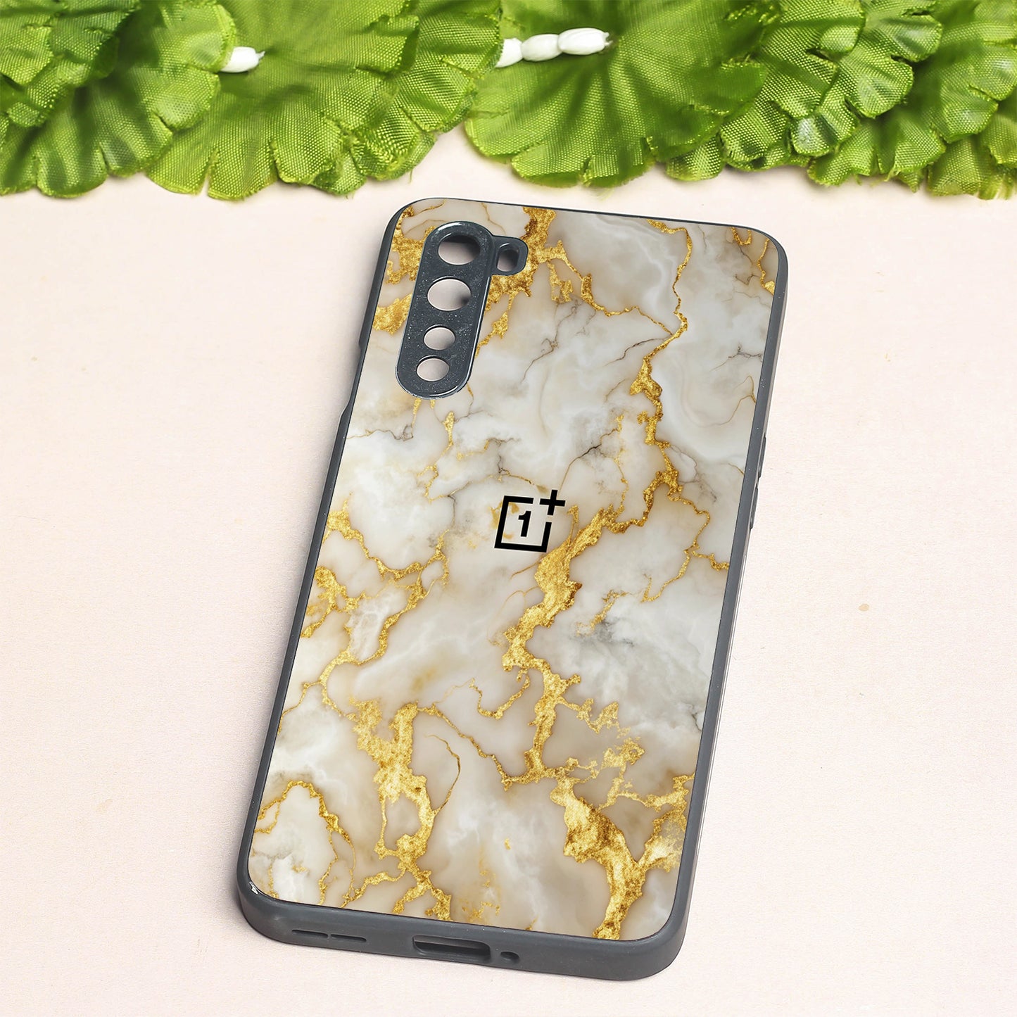 Gold Vein Glory metal back case for Oneplus Nord