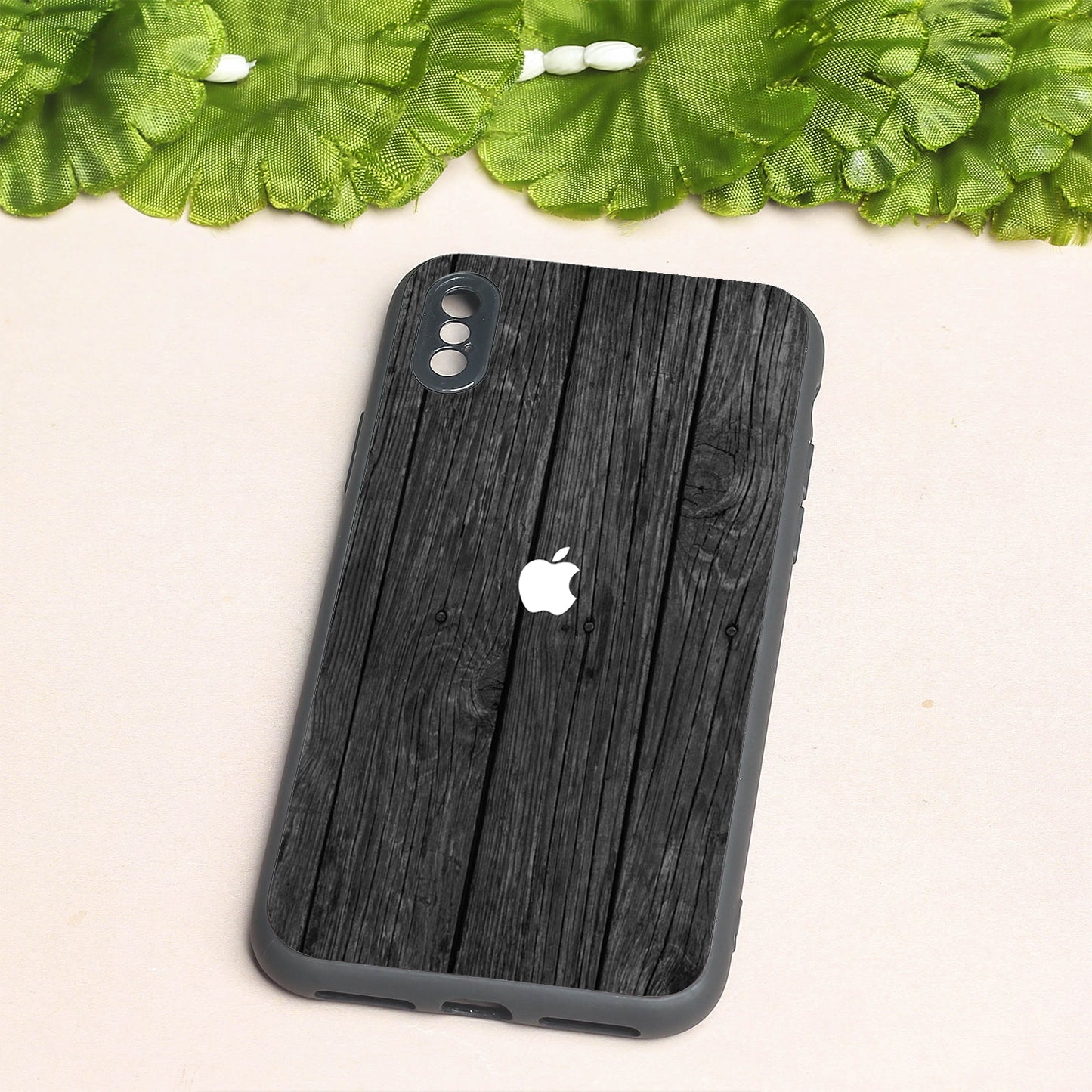 Dark Wood metal back case for Apple Iphone X/XS