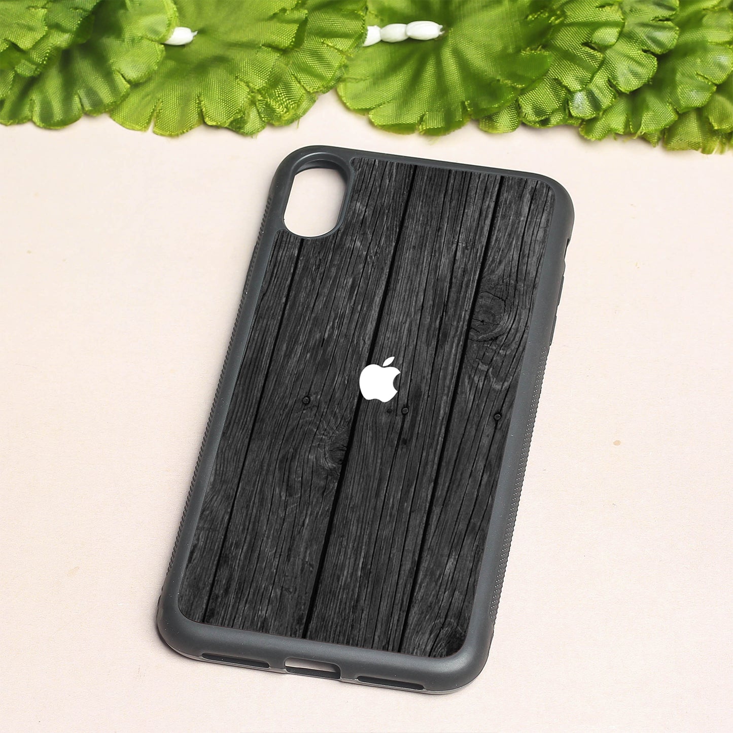 Dark Wood metal back case for Apple Iphone Xs Max