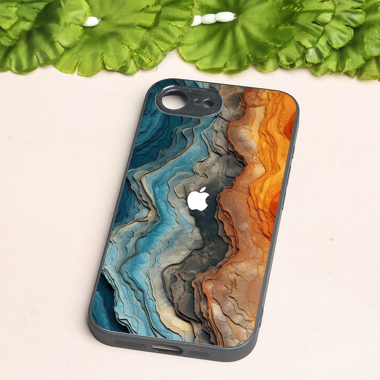 Layered Marble metal back case for Apple Iphone 16e