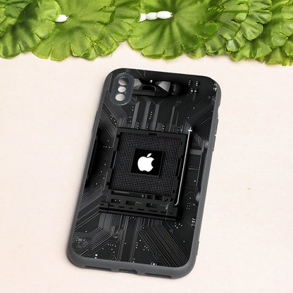 Microchip metal back case for Apple Iphone X/XS