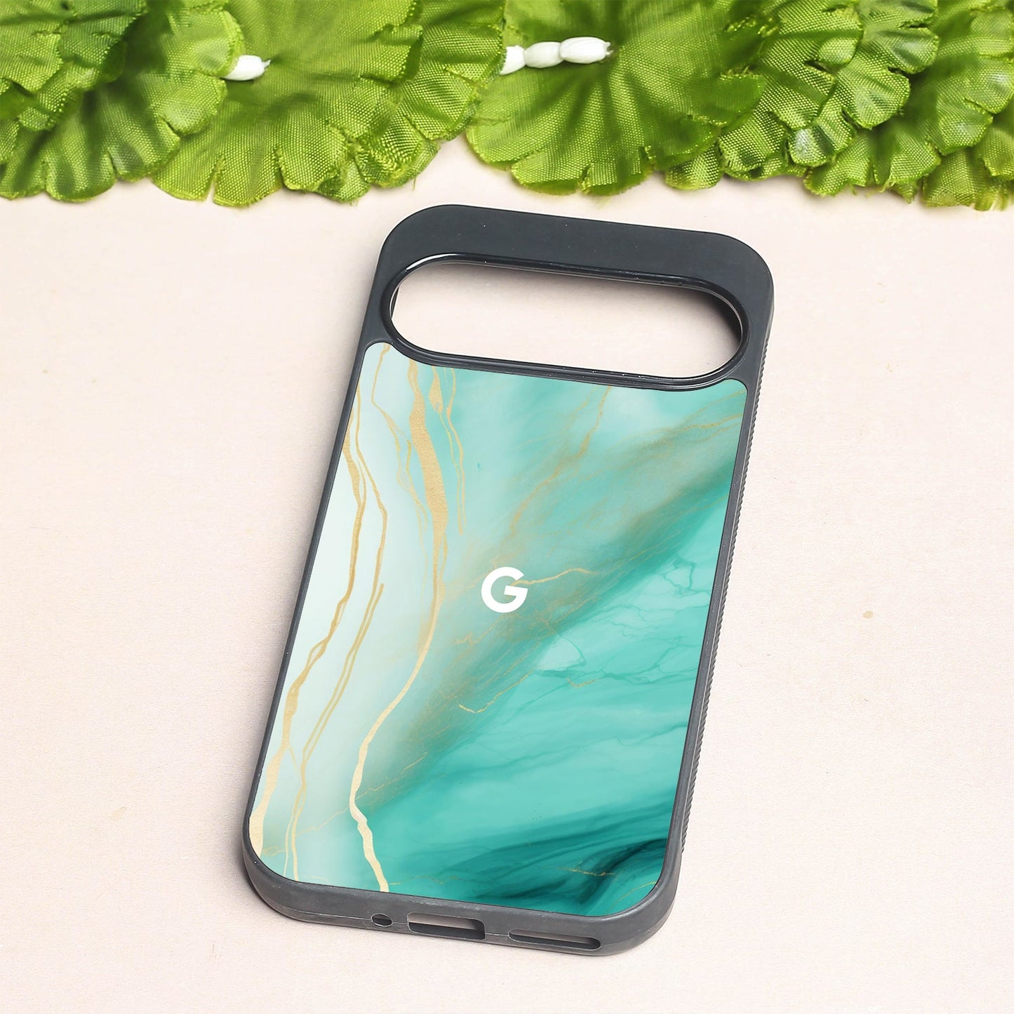 Green Luxe Marble metal back case for Google Pixel 9 Pro