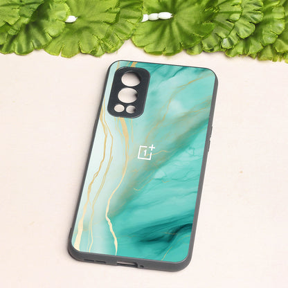 Green Luxe Marble metal back case for Oneplus Nord 2