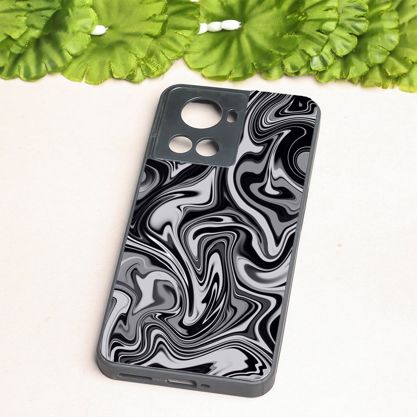 Blackout Marble metal back case for Oneplus 10R