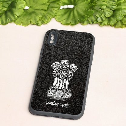 Black Satyamev Jayate metal back case for Apple Iphone X/XS