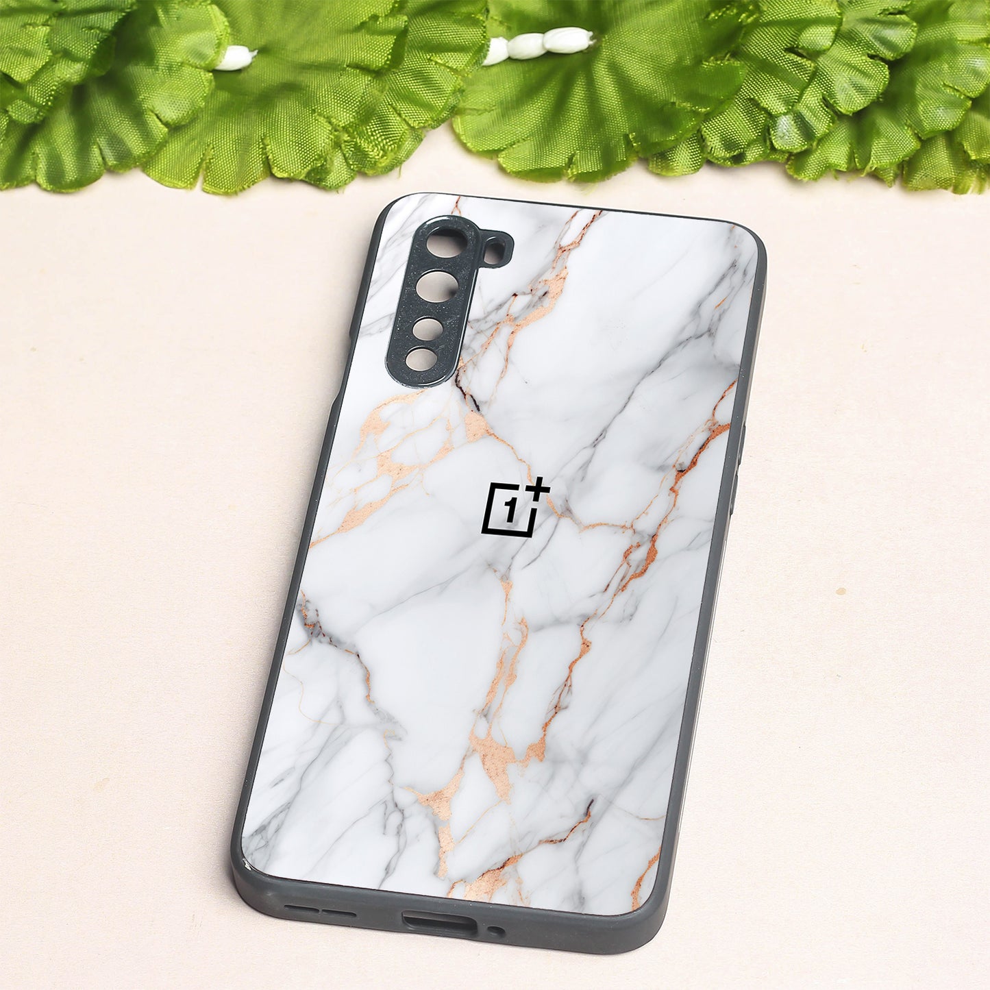 Copper Luxe Marble metal back case for Oneplus Nord