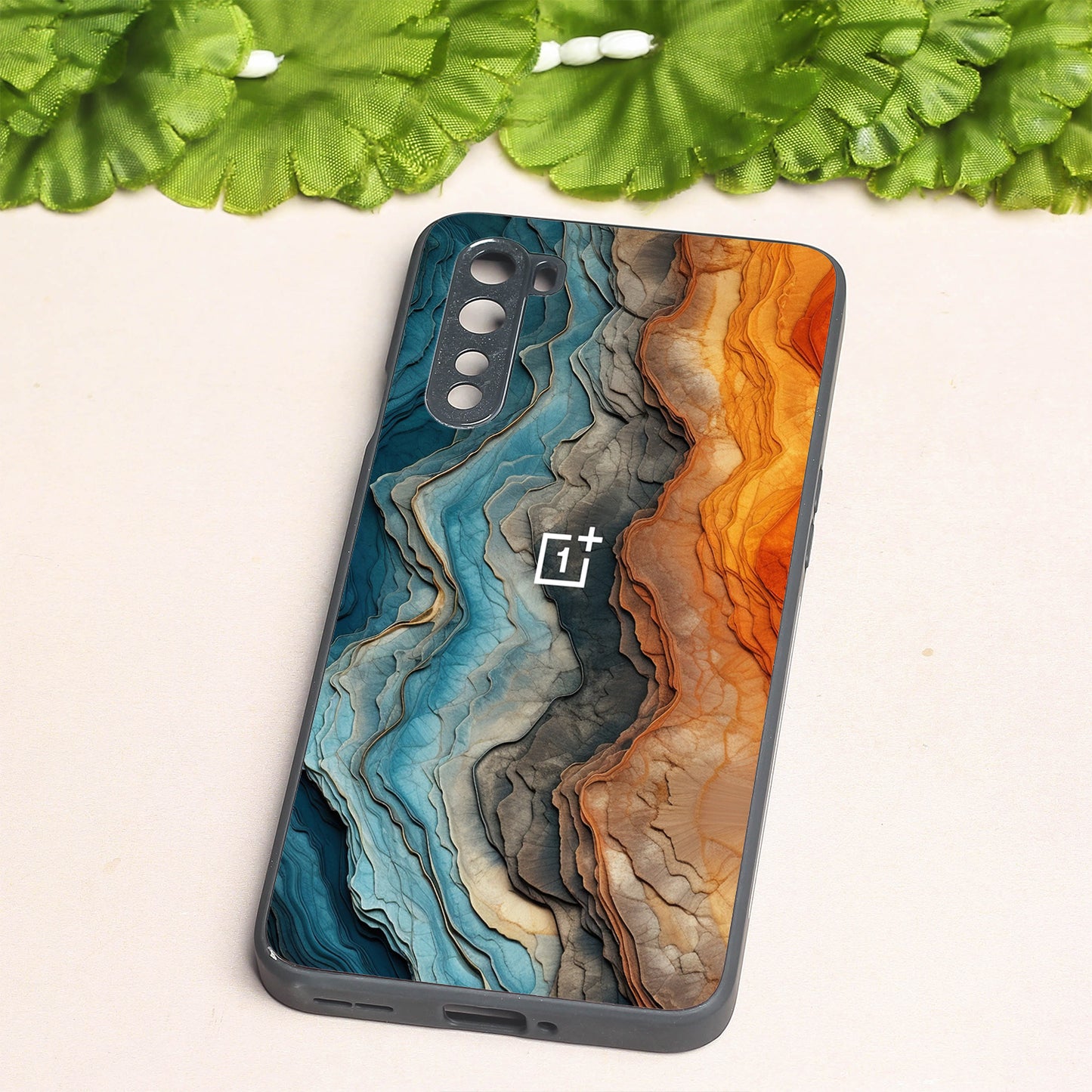 Layered Marble metal back case for Oneplus Nord