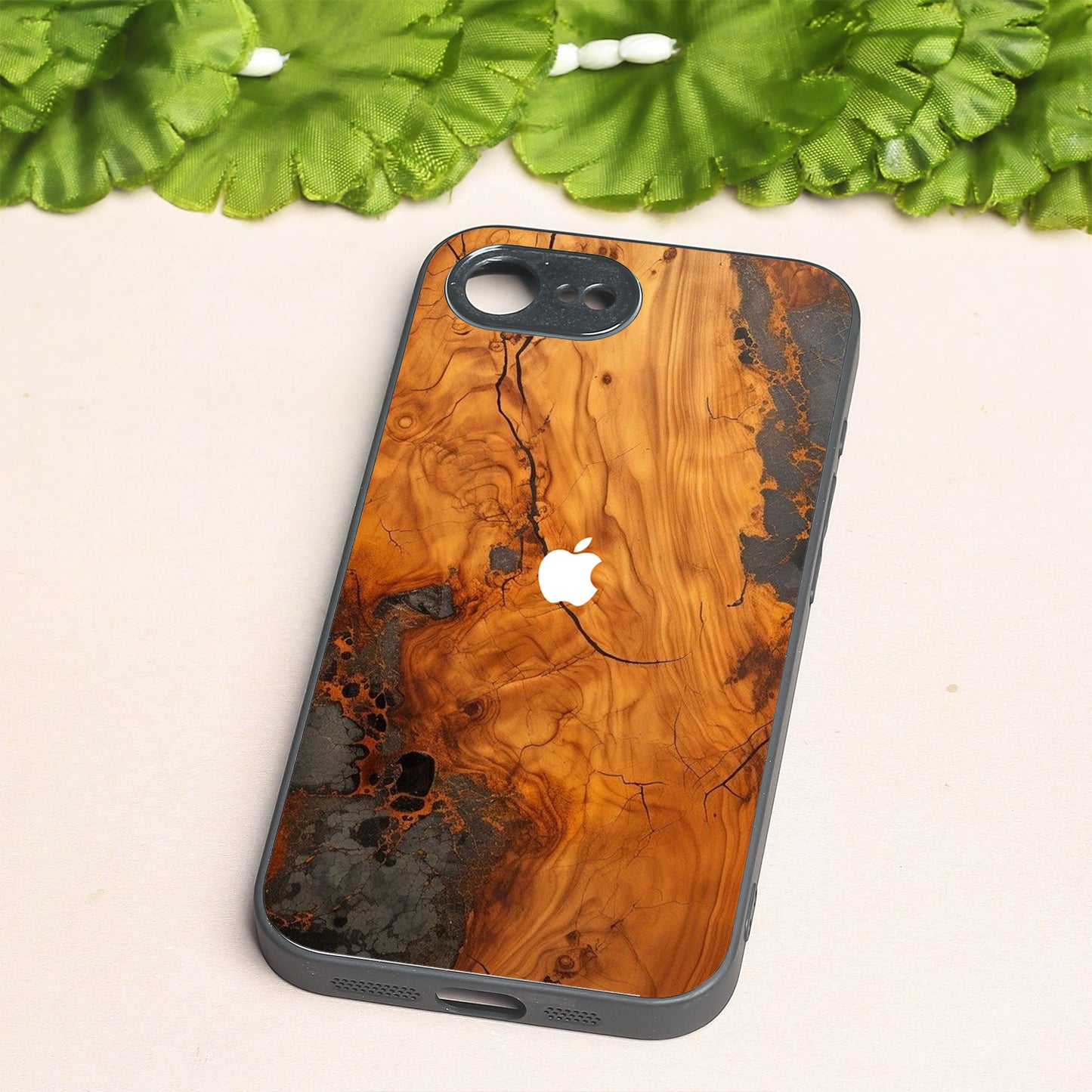 Lava Oak metal back case for Apple Iphone 16e