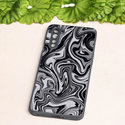 Blackout Marble metal back case for Oneplus Nord