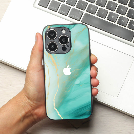 Green Luxe Marble metal back case for Apple Iphone 11 Pro