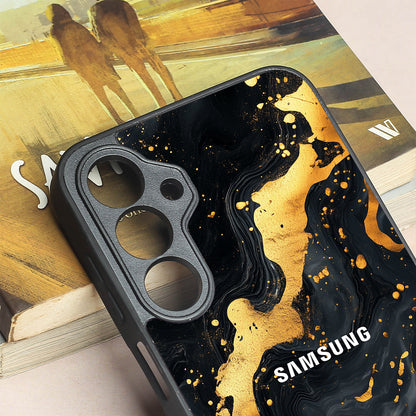 Black Gold Blaze  metal back case for Samsung A16