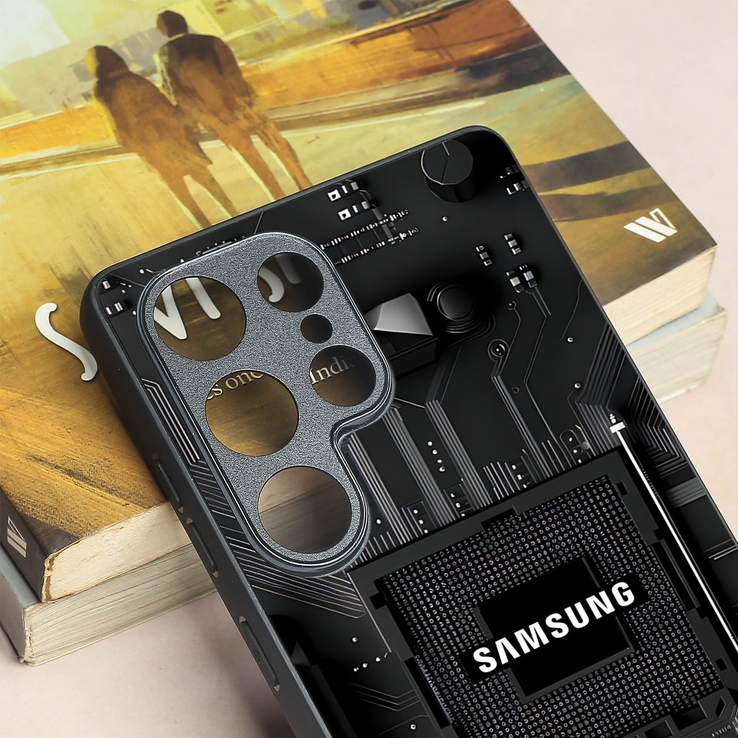 Microchip metal back case for Samsung S25 Ultra