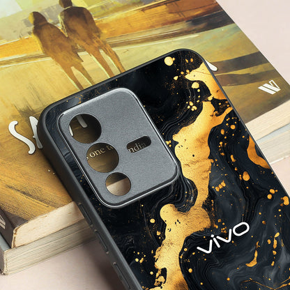 Black Gold Blaze  metal back case for Vivo V23
