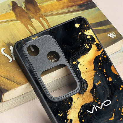Black Gold Blaze  metal back case for Vivo V30