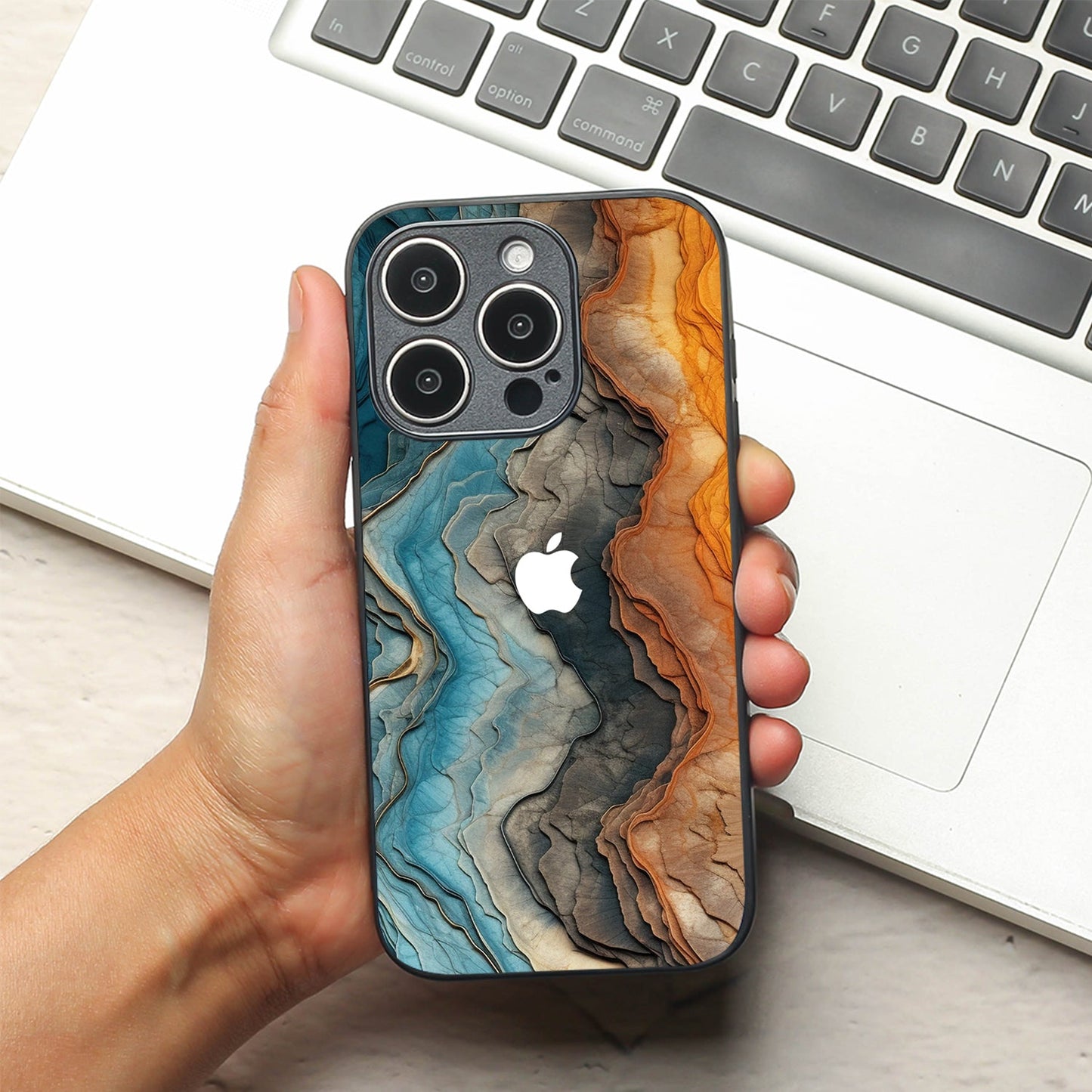 Layered Marble metal back case for Apple Iphone 12 Pro Max