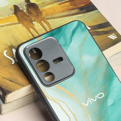Green Luxe Marble metal back case for Vivo V23