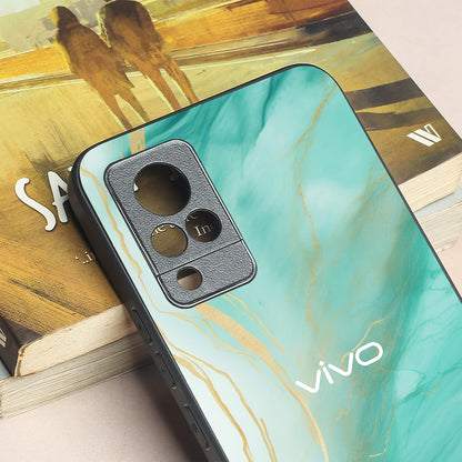 Green Luxe Marble metal back case for Vivo V21