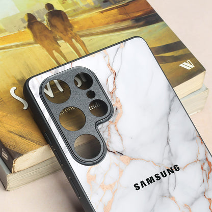 Copper Luxe Marble metal back case for Samsung S25 Ultra