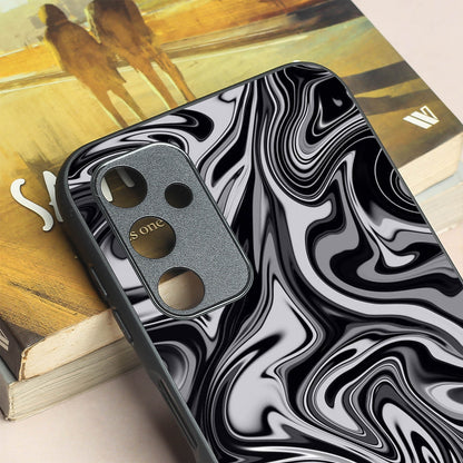 Blackout Marble metal back case for Samsung A14