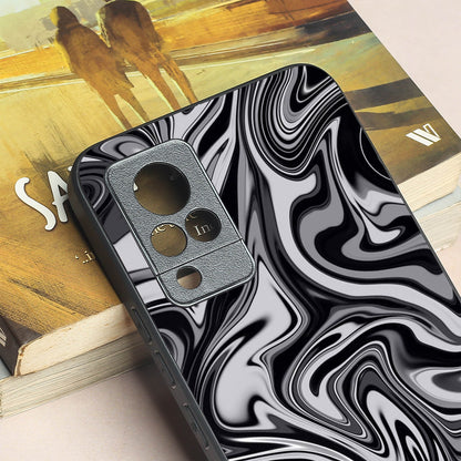 Blackout Marble metal back case for Vivo V21