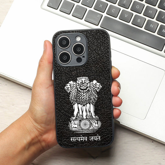 Black Satyamev Jayate metal back case for Apple Iphone 13 Pro Max
