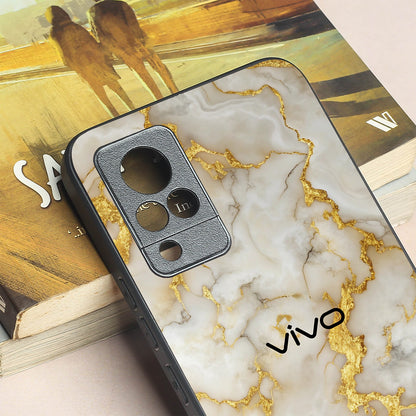 Gold Vein Glory metal back case for Vivo V21