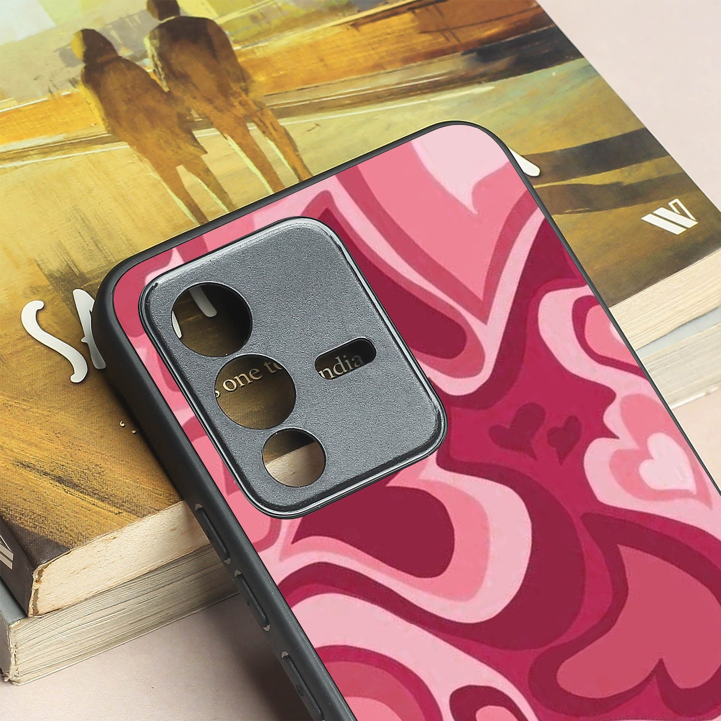 Valentine Wave Marble metal back case for Vivo V23