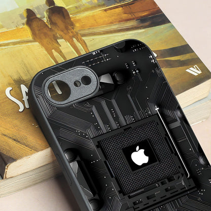 Microchip metal back case for Apple Iphone 16e