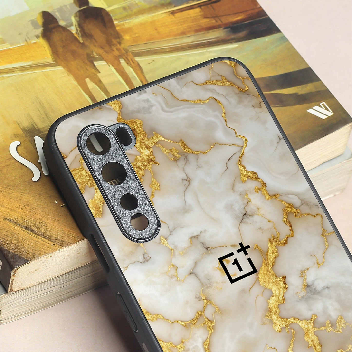 Gold Vein Glory metal back case for Oneplus Nord
