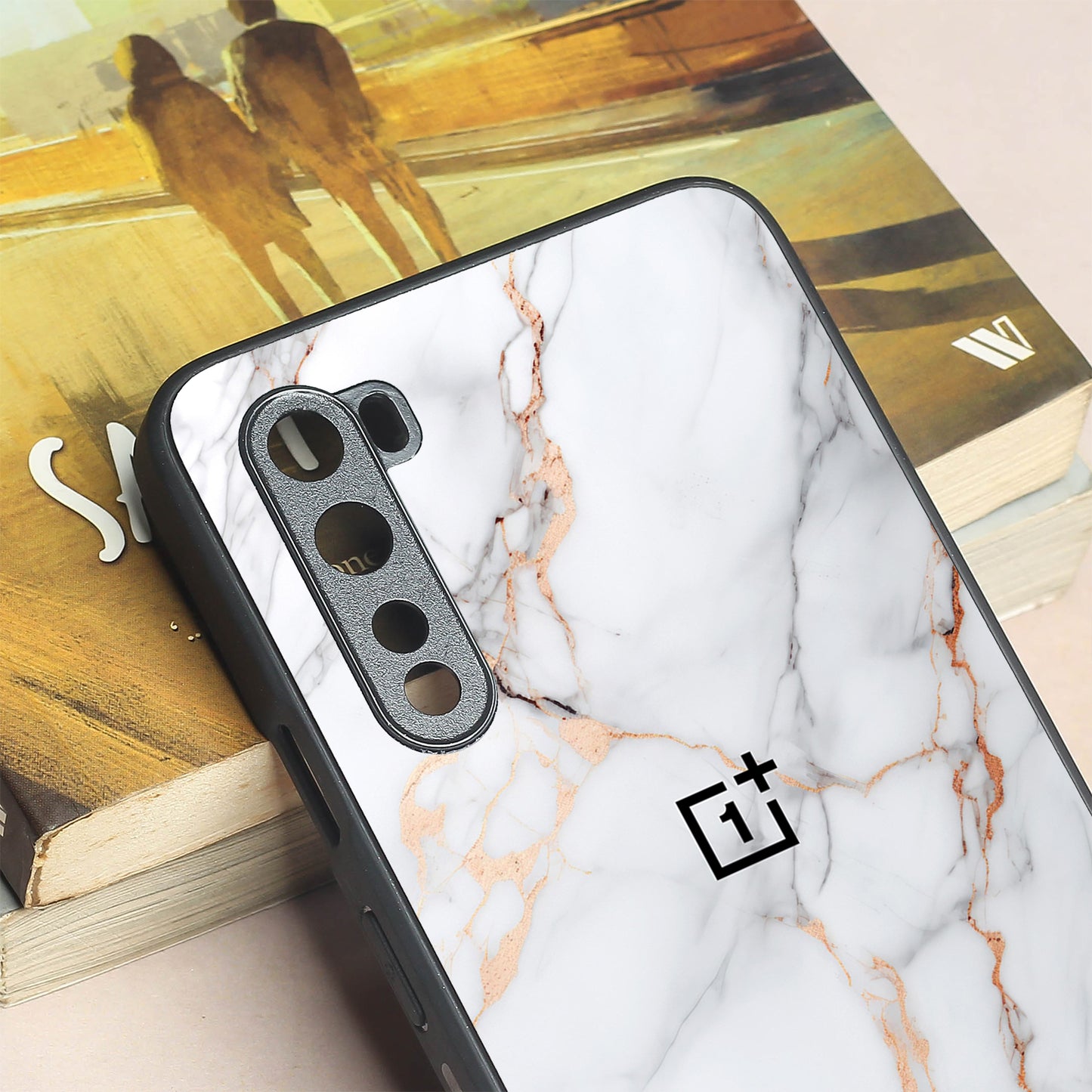 Copper Luxe Marble metal back case for Oneplus Nord