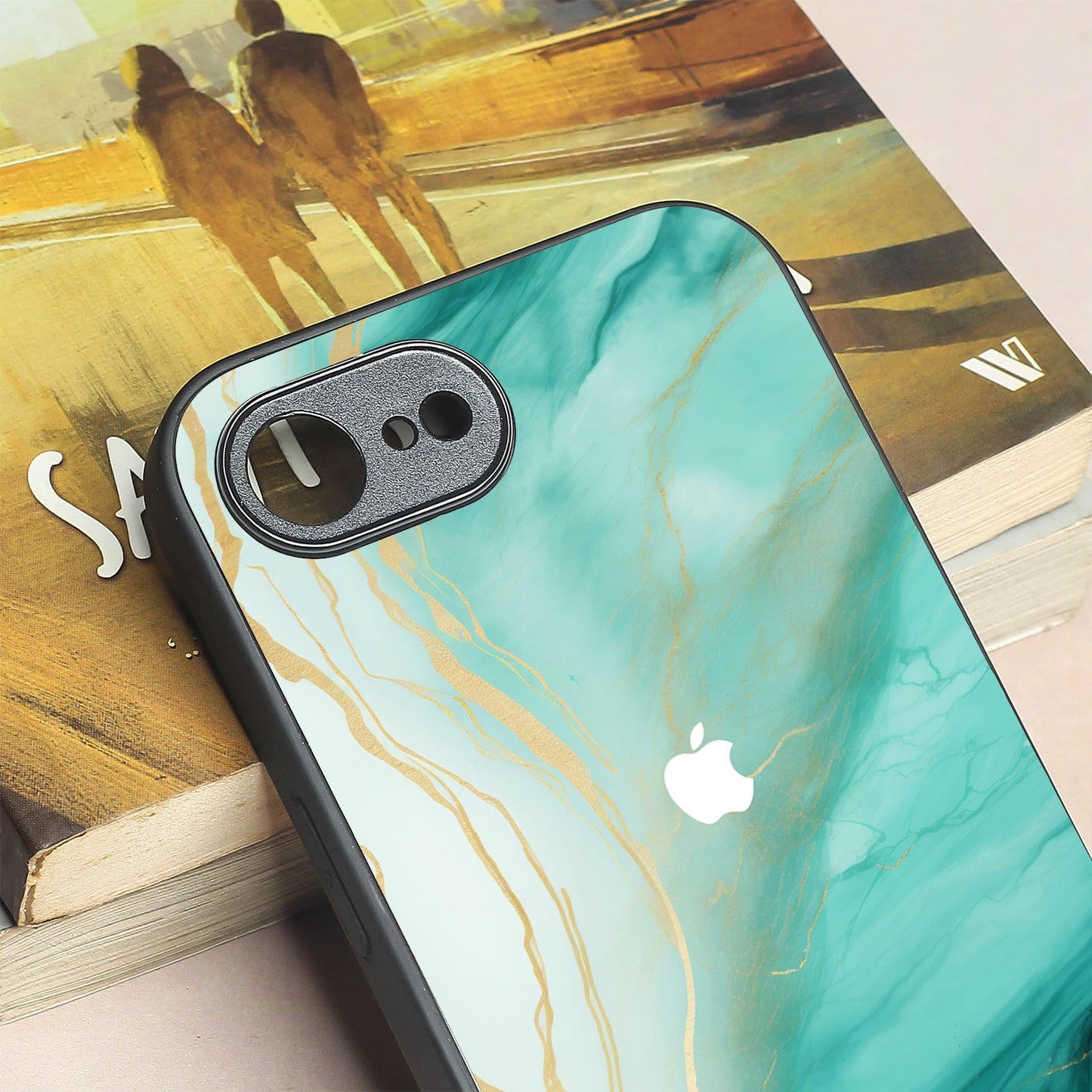 Green Luxe Marble metal back case for Apple Iphone 16e