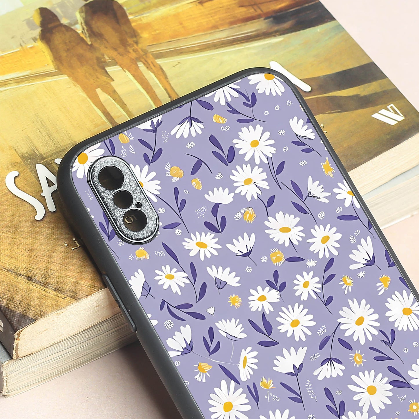 Lavender Daisies metal back case for Apple Iphone X/XS