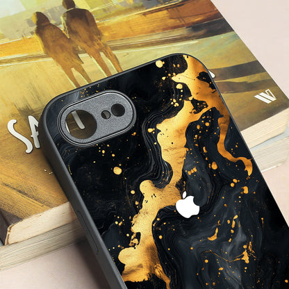 Black Gold Blaze  metal back case for Apple Iphone 16e