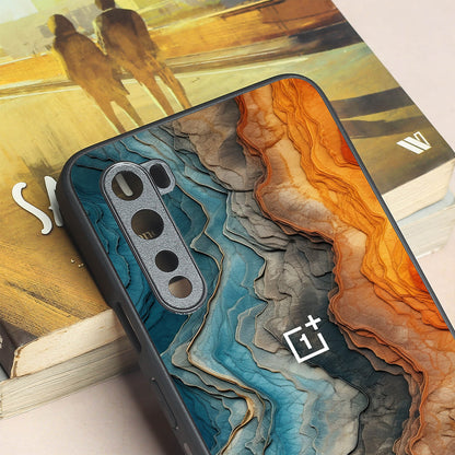 Layered Marble metal back case for Oneplus Nord