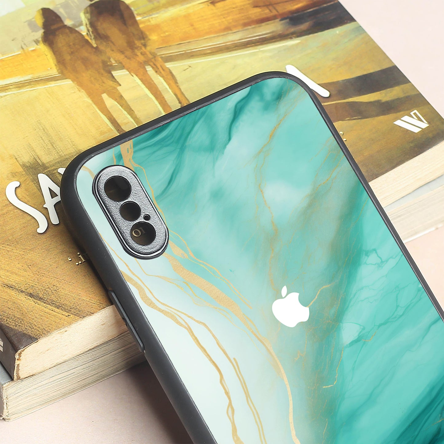 Green Luxe Marble metal back case for Apple Iphone X/XS