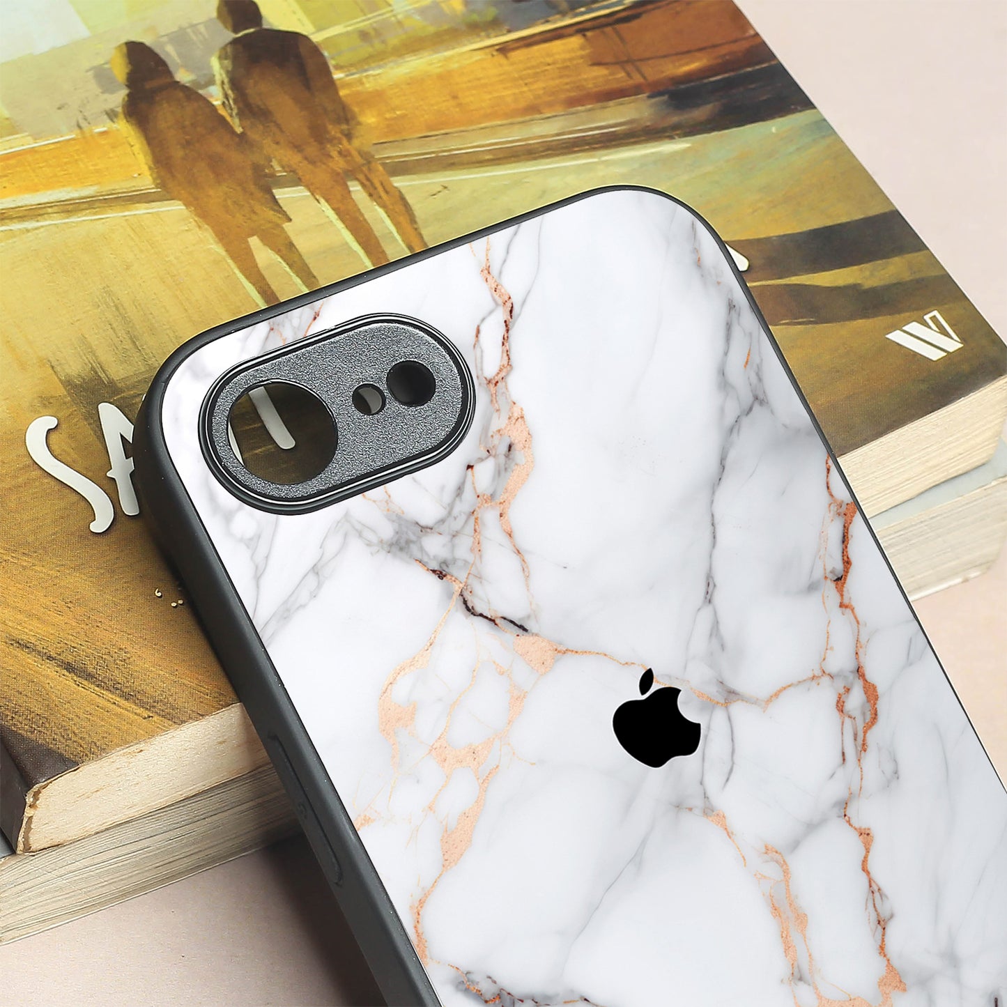 Copper Luxe Marble metal back case for Apple Iphone 16e